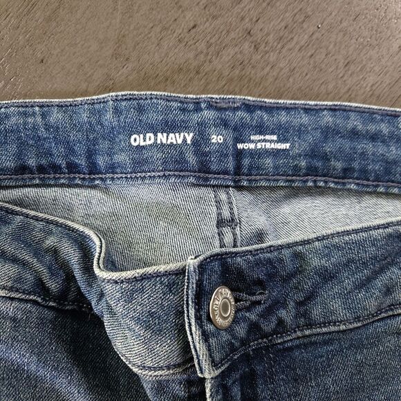 Old Navy Jeans Womens 20 Medium Wash Denim Pants High Rise Wow Straight NEW - Picture 3 of 7